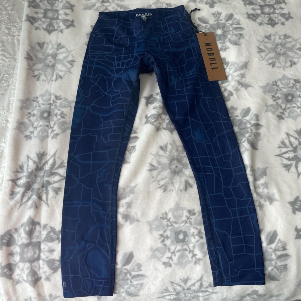 NOBULL Navy Geo Map Leggings